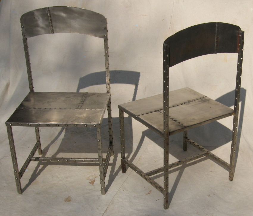 POLISHED STEEL RIVET CHAIRS