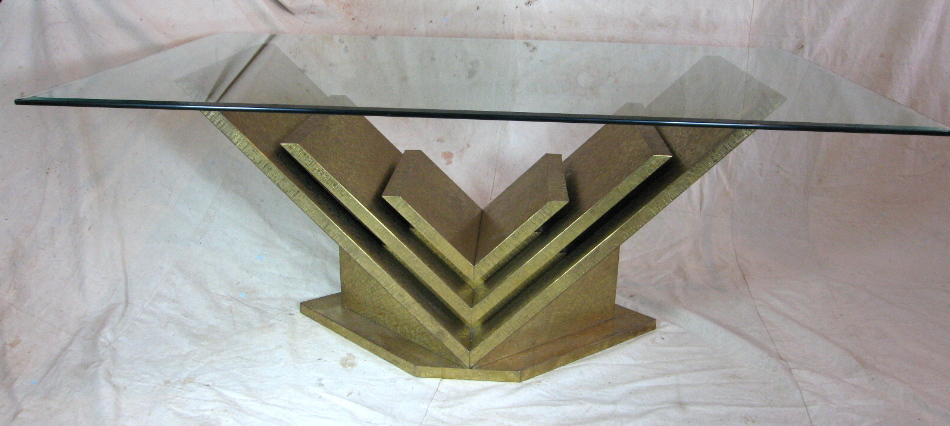 GEORGES MATHIAS ACID ETCHED BRONZE DINING TABLE