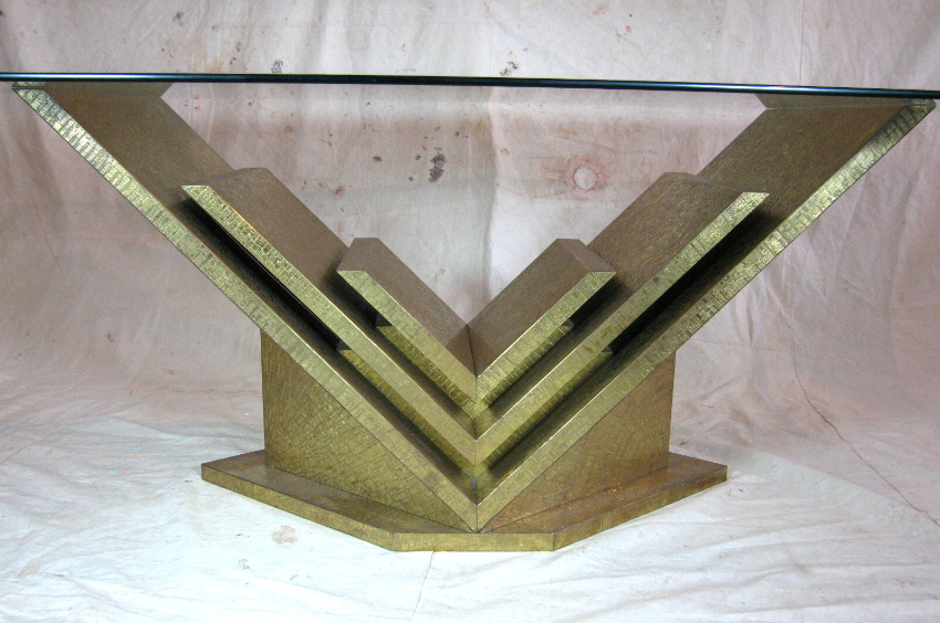 GEORGES MATHIAS ACID ETCHED BRONZE DINING TABLE