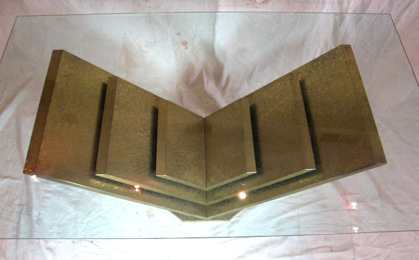 GEORGES MATHIAS ACID ETCHED BRONZE DINING TABLE